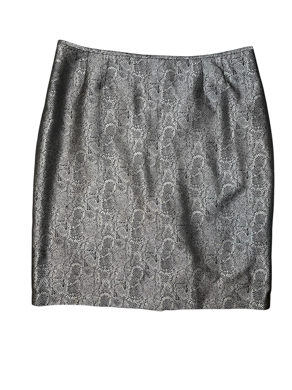 Le Suit snake skin midi skirt grey black size 16 /XL metallic Business #126